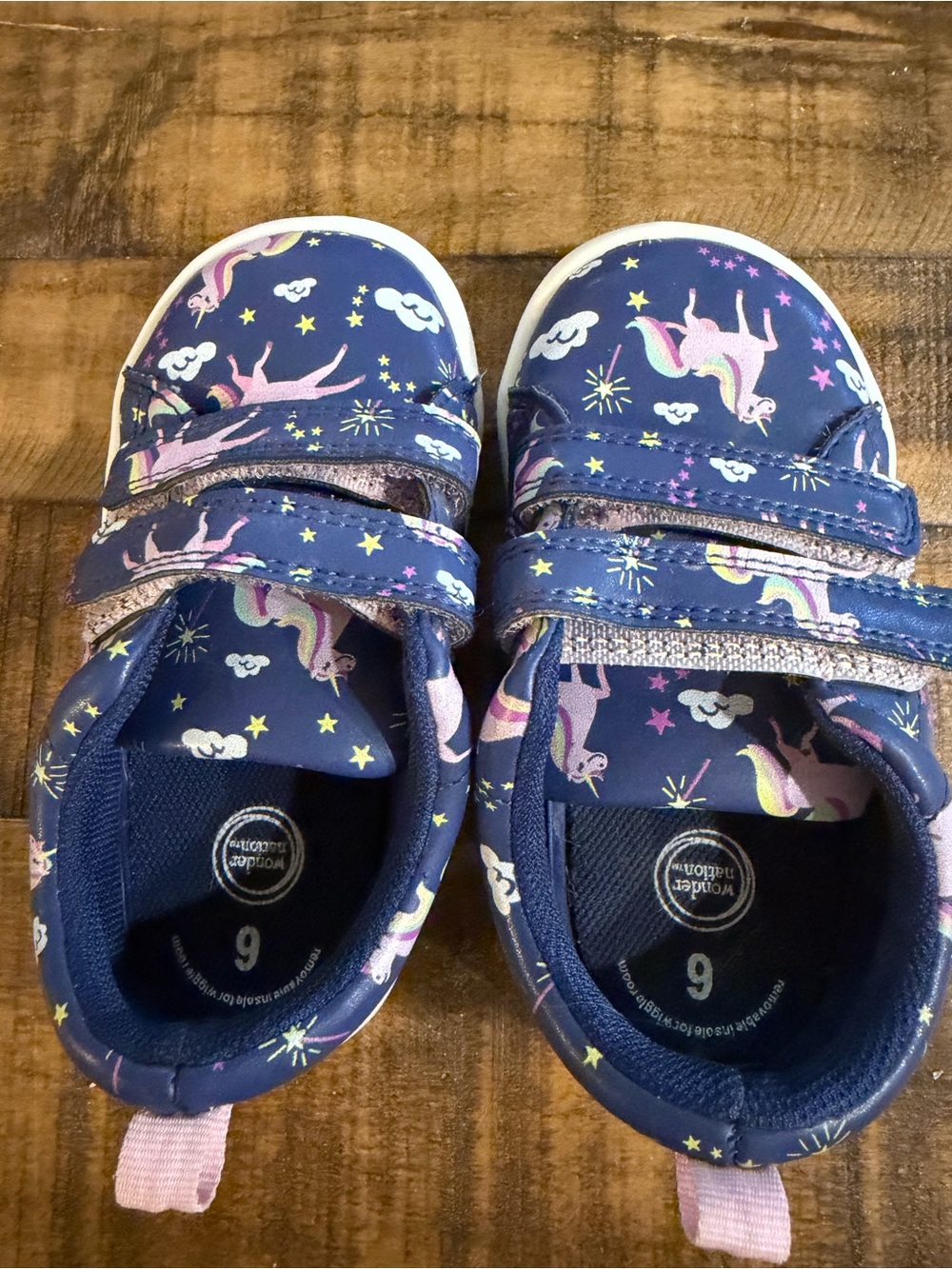 Wonder nation Navy Sneakers with Pink Unicorn Print